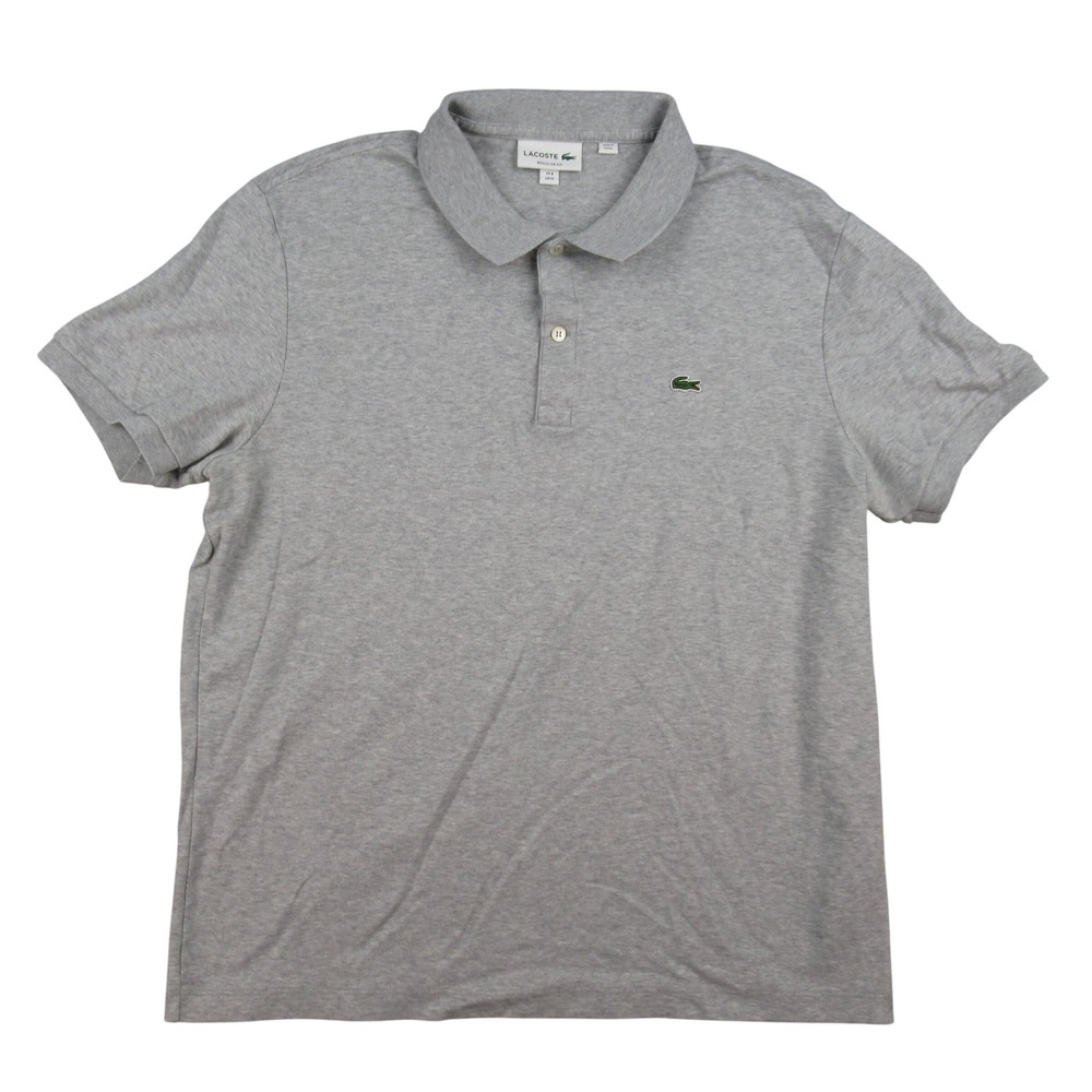 Lacoste Polo Shirt Mens XL Gray Regular Fit Short Sleeve Cotton Logo DH2050
